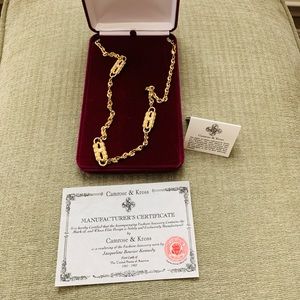 Jackie Kennedy Gold Tone Paper Clip Necklace